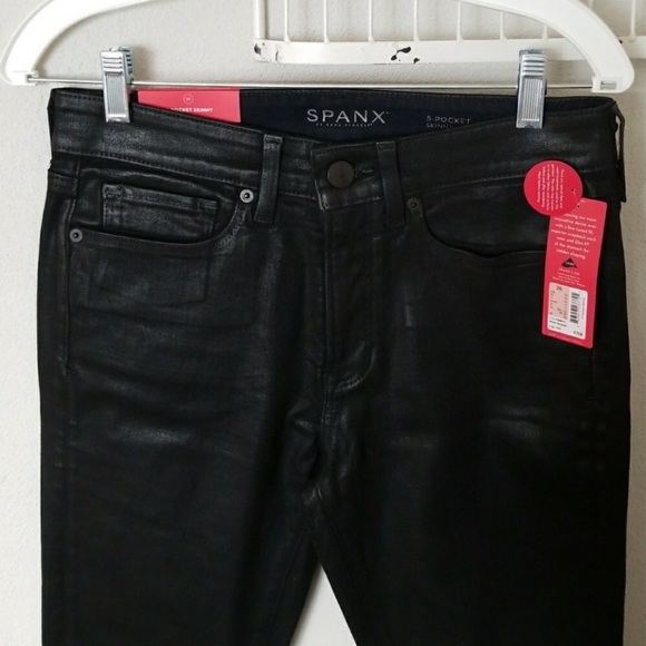 Spanx 5 pocket Skinny Black Lacquer NWT - Picture 2 of 4
